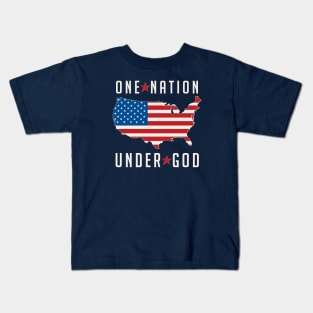 One Nation Under God United States USA Flag Kids T-Shirt